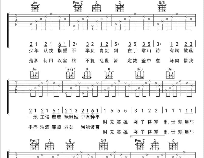 《风中的额吉》吉他谱_范海荣