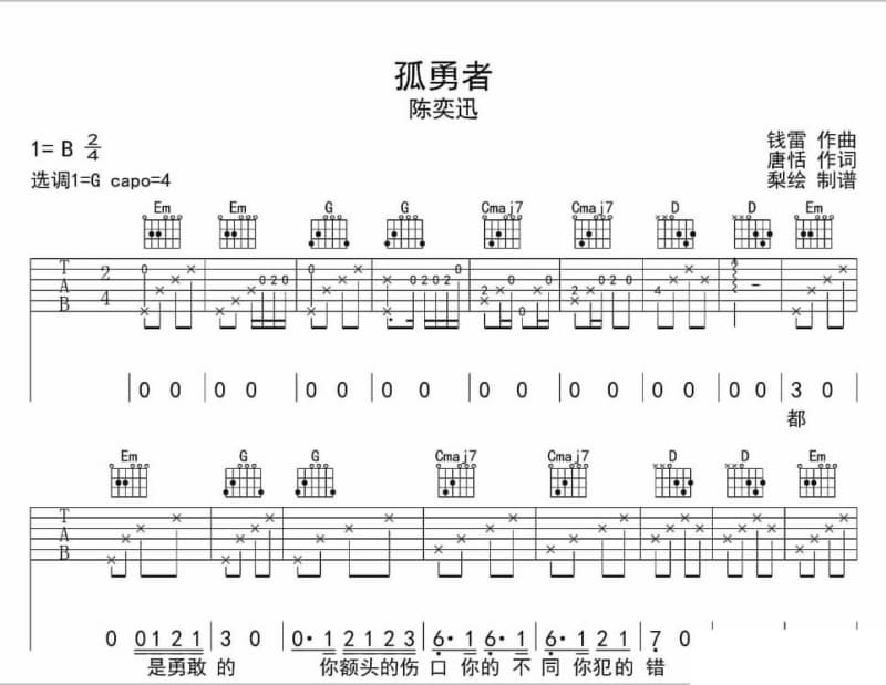 《许你一朵爱情的云》吉他谱_姜姿伢