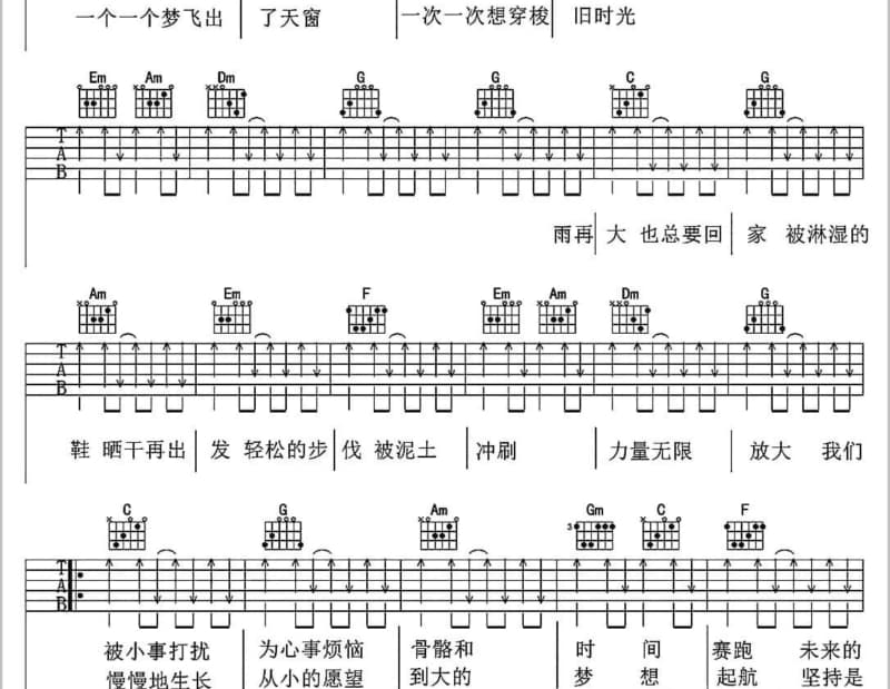 《静待灿烂》吉他谱_蒋欣