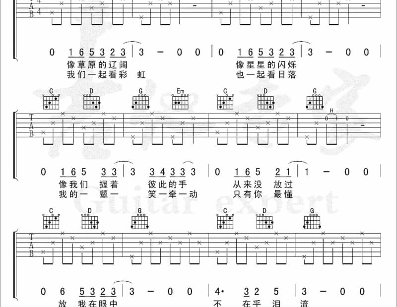 《这山这水》吉他谱_降央卓玛