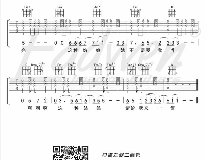 《一人饮酒醉》吉他谱_娇妹儿