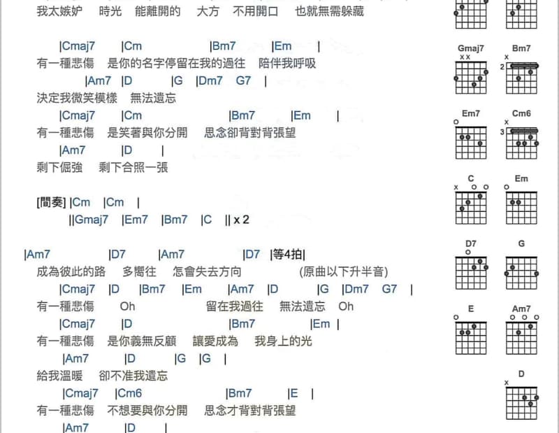 《抹去记忆》吉他谱_金沙