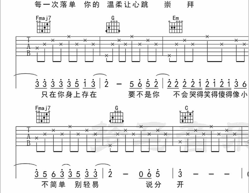 《你是答案》吉他谱_范玮琪