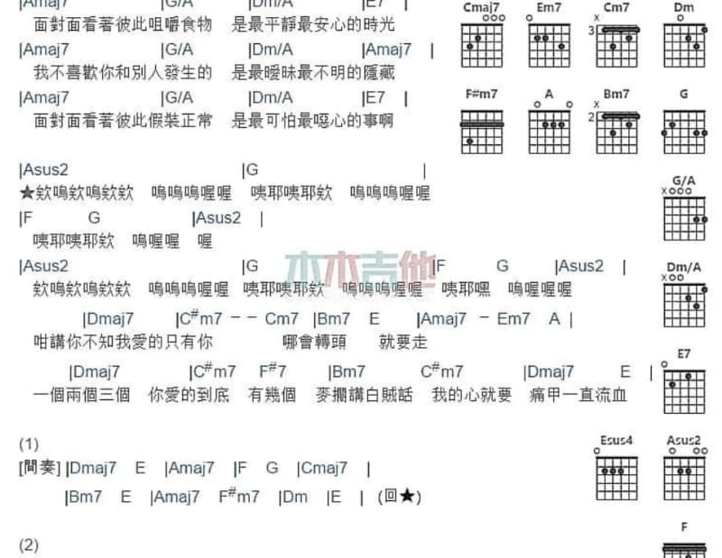 《平凡与伟大》吉他谱_鞠婧祎