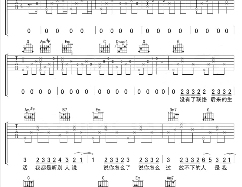 《花落了》吉他谱_孔昱