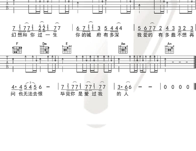 《缘分让我们相遇》吉他谱_冷酷