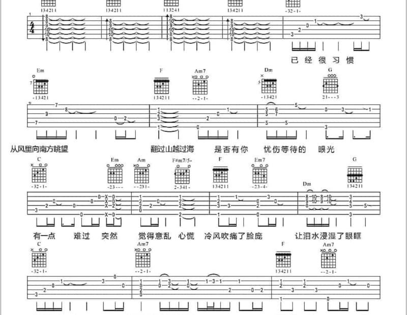 《同林鸟》吉他谱_辣目洋子