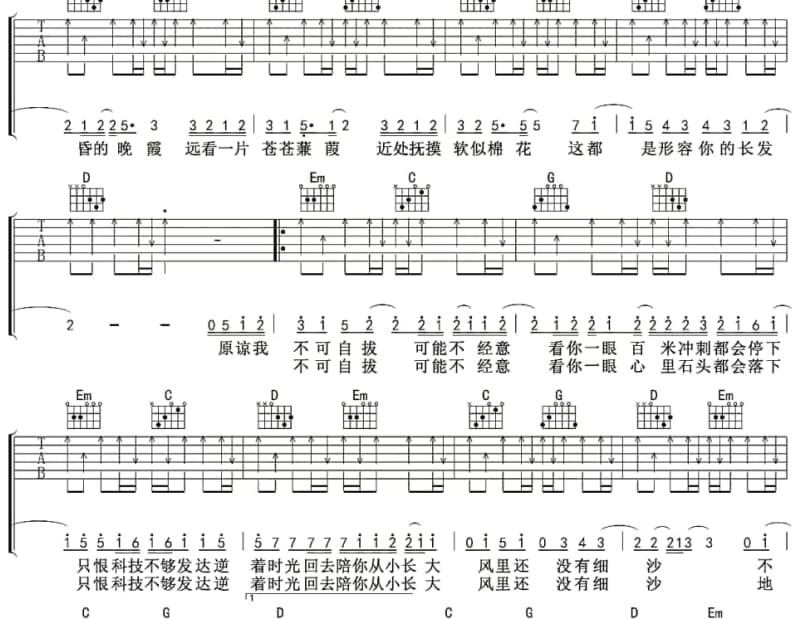 《家乡的牧场》吉他谱_蓝琪儿