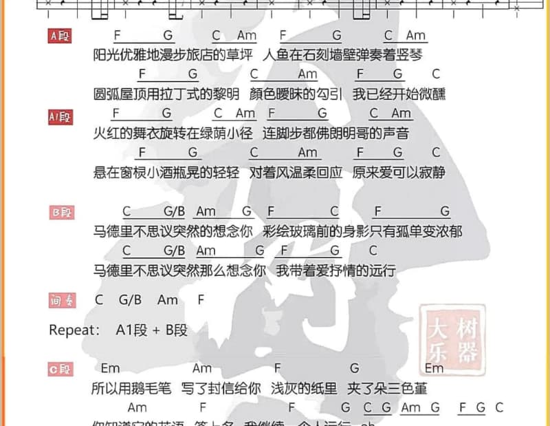 《蝴蝶结》吉他谱_丽江小倩