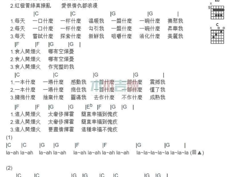 《害羞不是借口》吉他谱_李菲菲