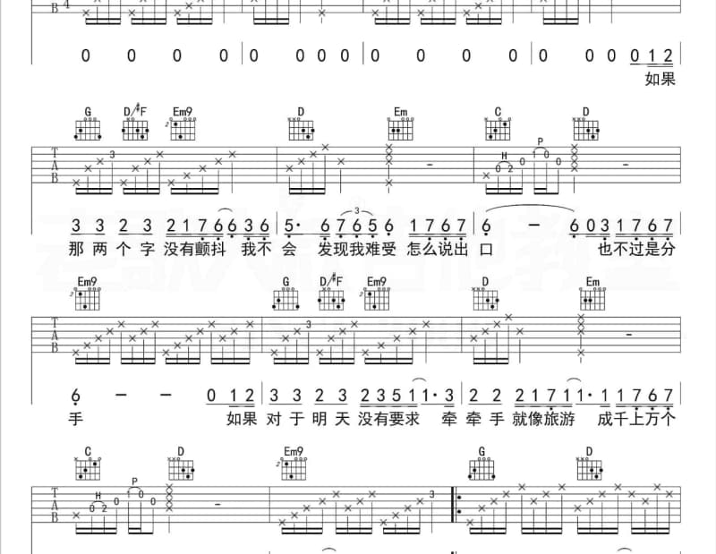 《我害怕的》吉他谱_范玉阳