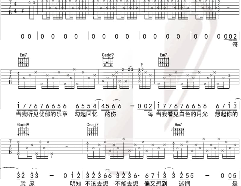 《蝴蝶情缘》吉他谱_李君杰