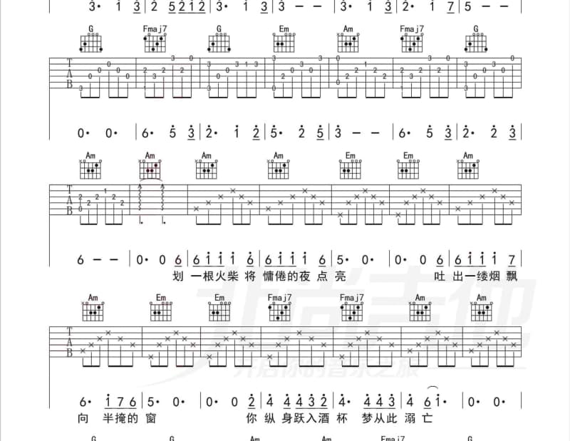 《永远难忘你》吉他谱_李玲玉