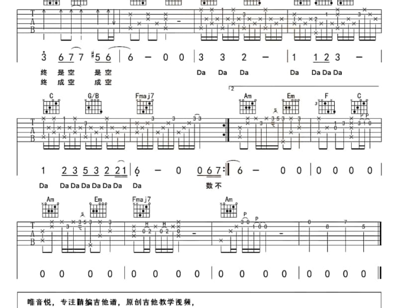 《黄土高坡原唱完整版》吉他谱_李娜