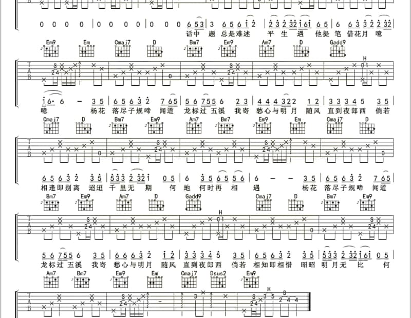 《双泪垂》吉他谱_李娜