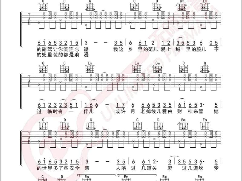《风来过》吉他谱_黄诗扶