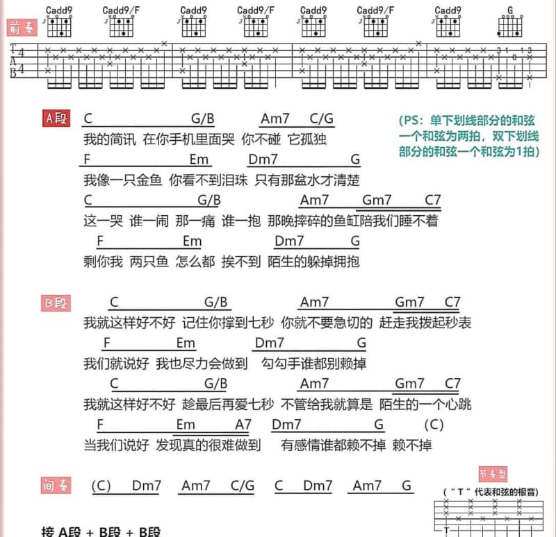 《落花》吉他谱_马天宇