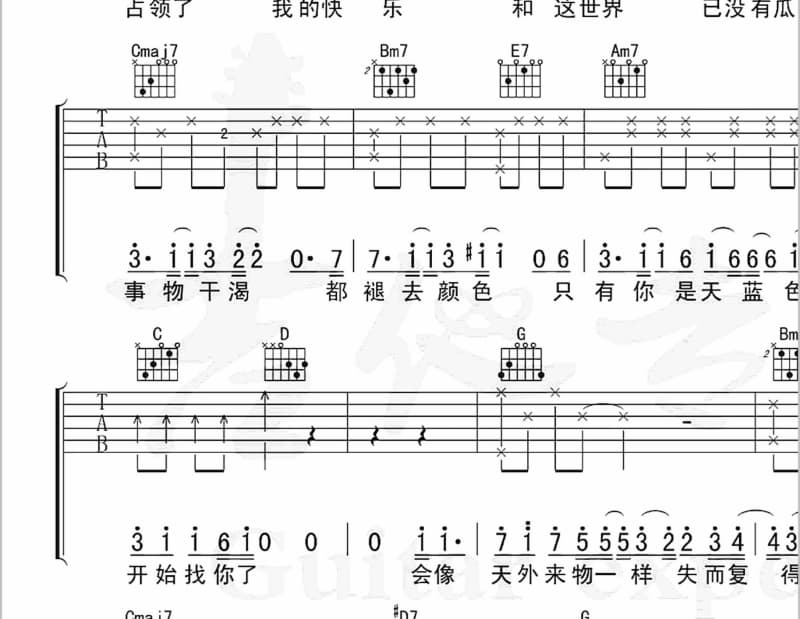 《绽放》吉他谱_李晓玉