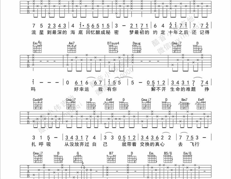 《甜蜜经过》吉他谱_李鑫玲