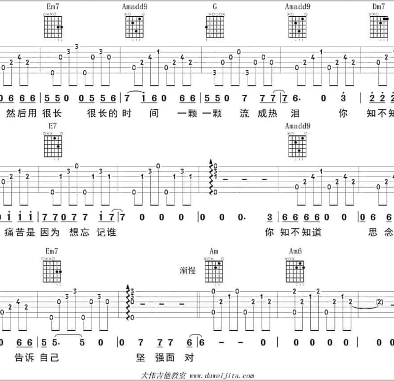 《深情》吉他谱_马条