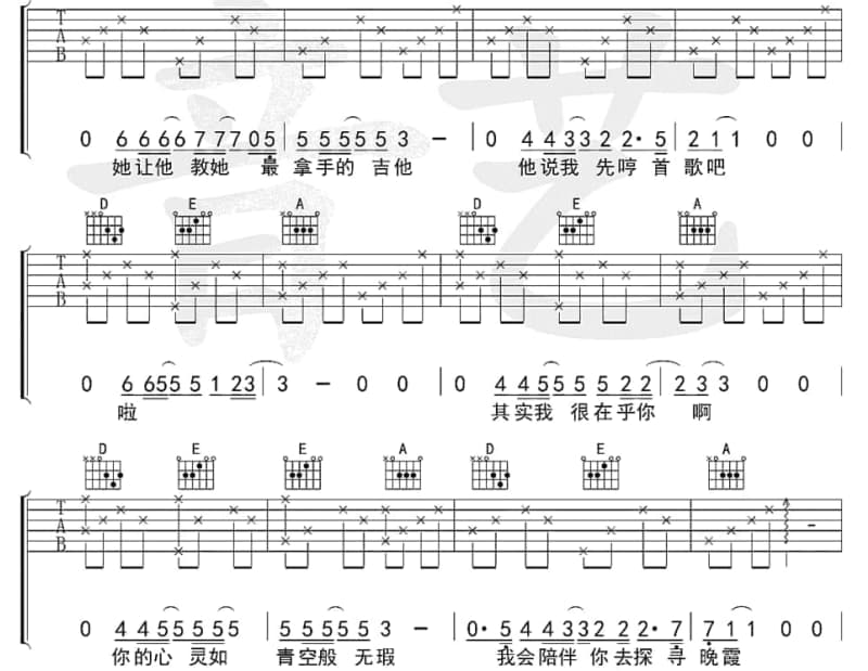 《聪明小舞曲》吉他谱_李宇春