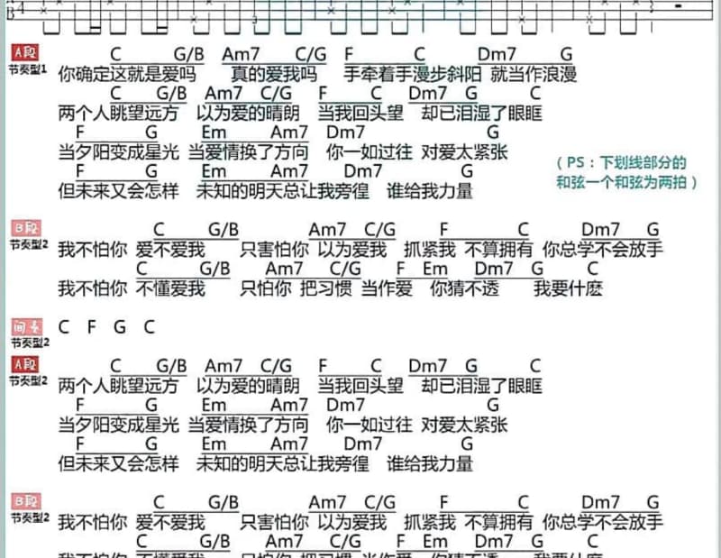 《恋上一个人》吉他谱_栗雅馨