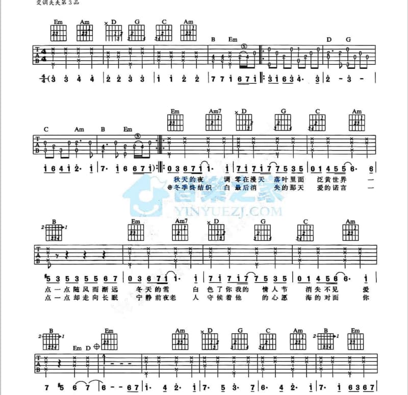 《学着伪装》吉他谱_马旭东