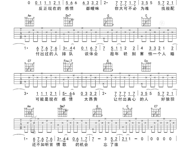 《情迷唐古拉》吉他谱_林媚