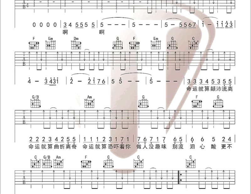 《你的背包》吉他谱_刘芳