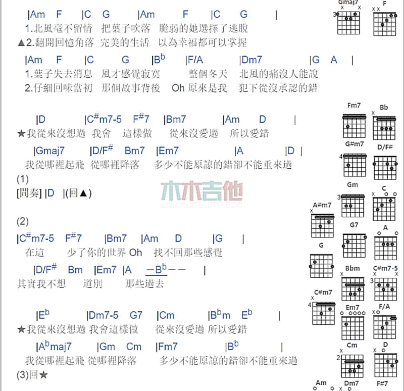 《绿度母心咒》吉他谱_马艺航