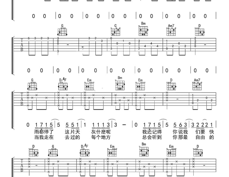 《水彩画》吉他谱_林兮悦