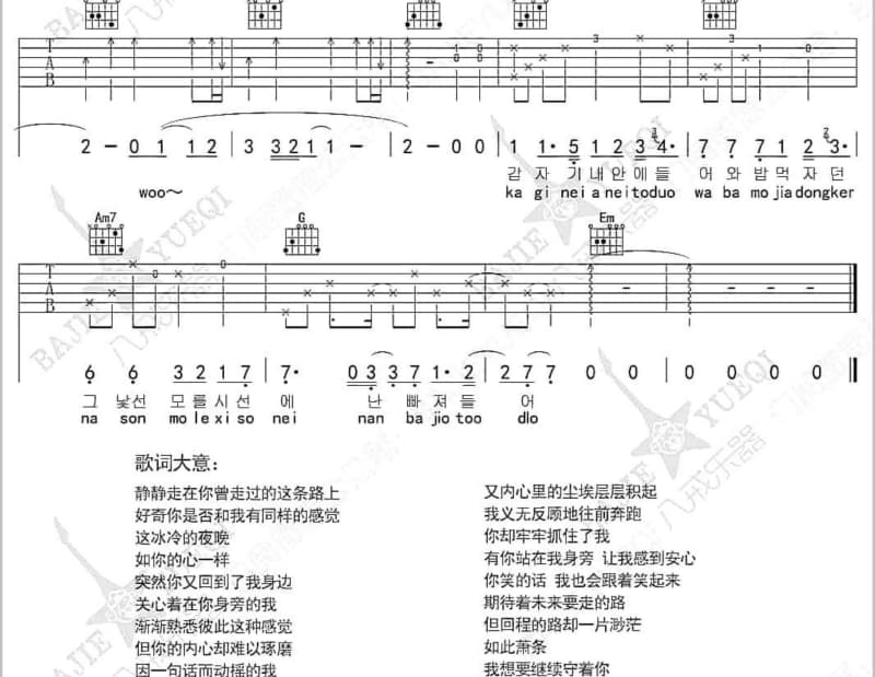 《飘摇》吉他谱_刘芳
