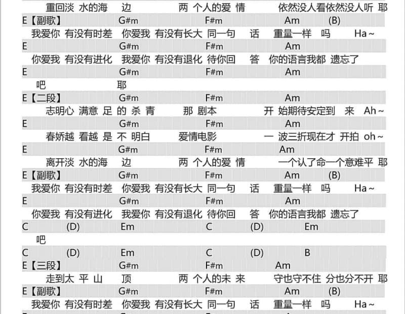 《北城北》吉他谱_龙冬月