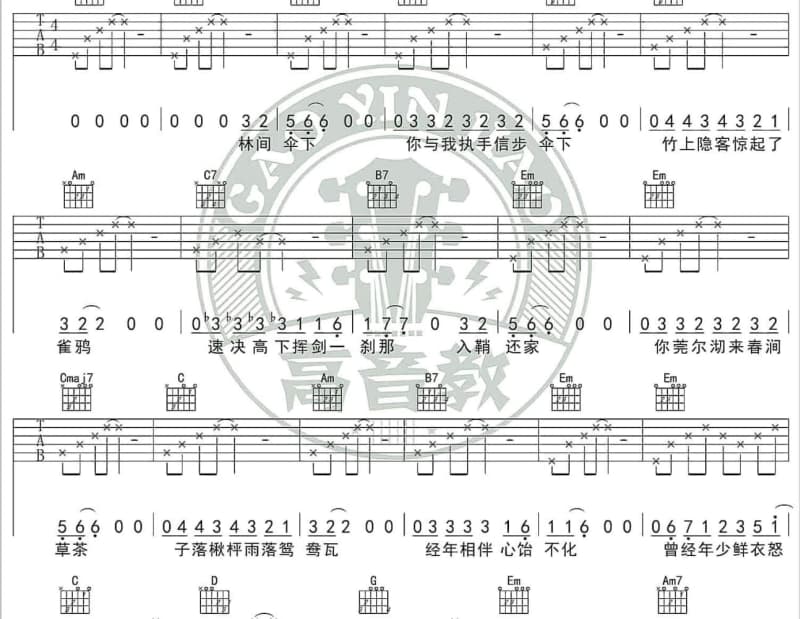《云飘飘》吉他谱_龙梅
