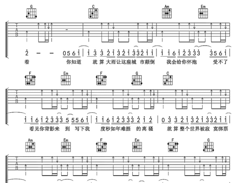 《上天赐的礼物》吉他谱_龙梅子