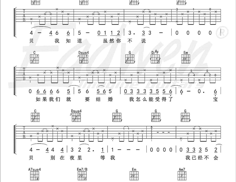 《Man》吉他谱_刘捷