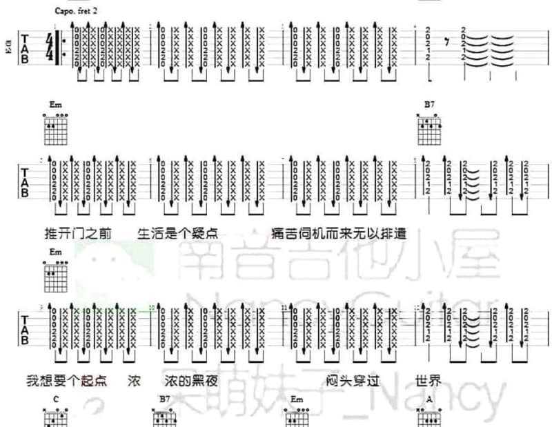 《万分之一的光》吉他谱_洛天依