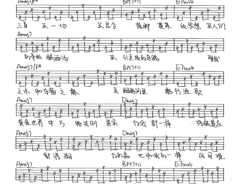 《周末放松曲》吉他谱_洛天依