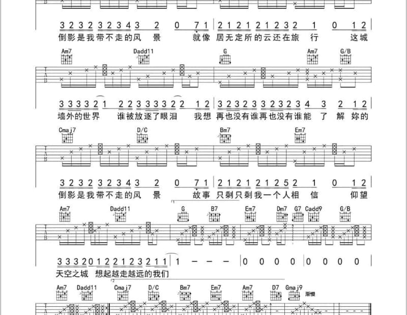 《胭脂扣》吉他谱_曼里