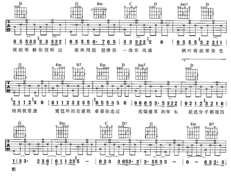 《瞳焉》吉他谱_毛慧