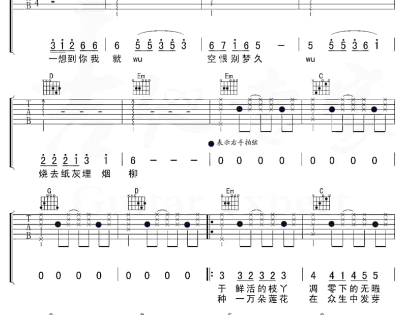 《感情太累》吉他谱_毛莫霜