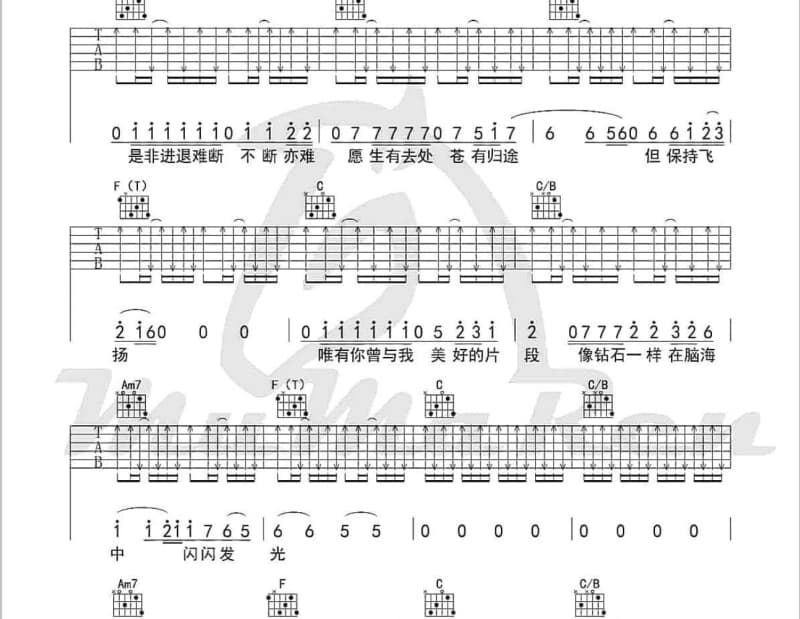 《悬崖之花》吉他谱_毛姗曈