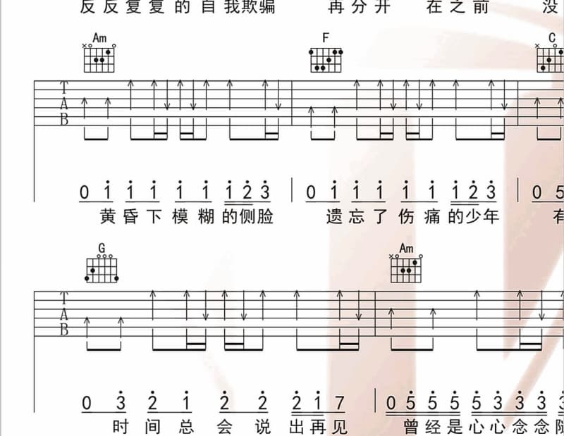 《梦中想着你》吉他谱_门丽