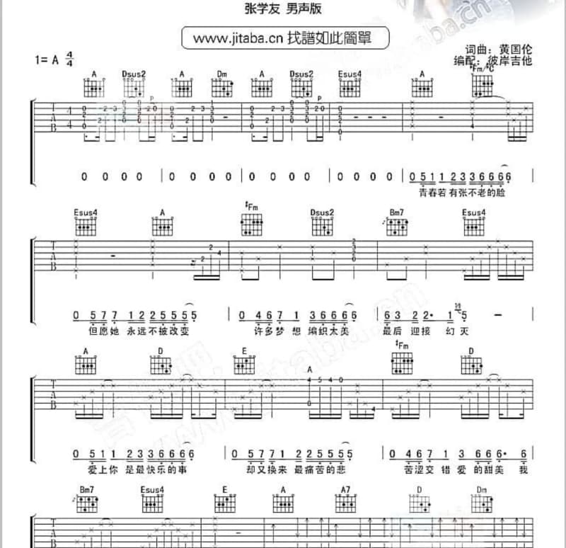《风吹半夏》吉他谱_毛不易