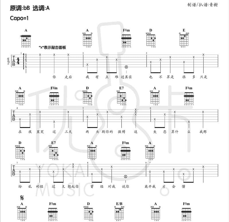《雪山阿佳》吉他谱_毛力子