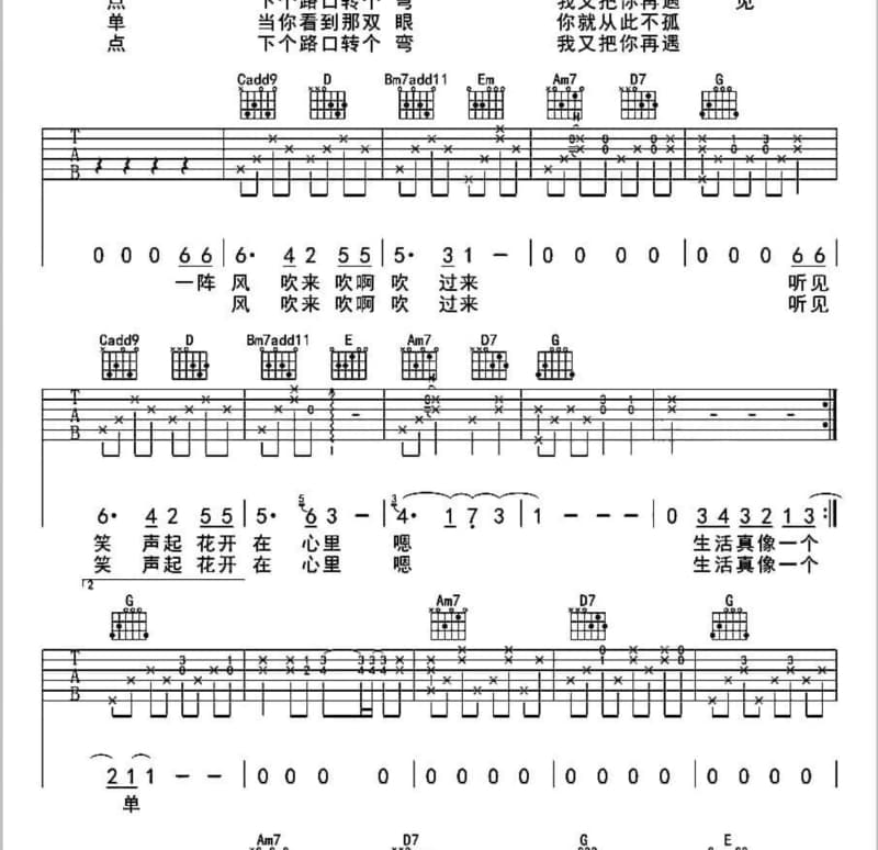 《涛声依旧》吉他谱_毛宁