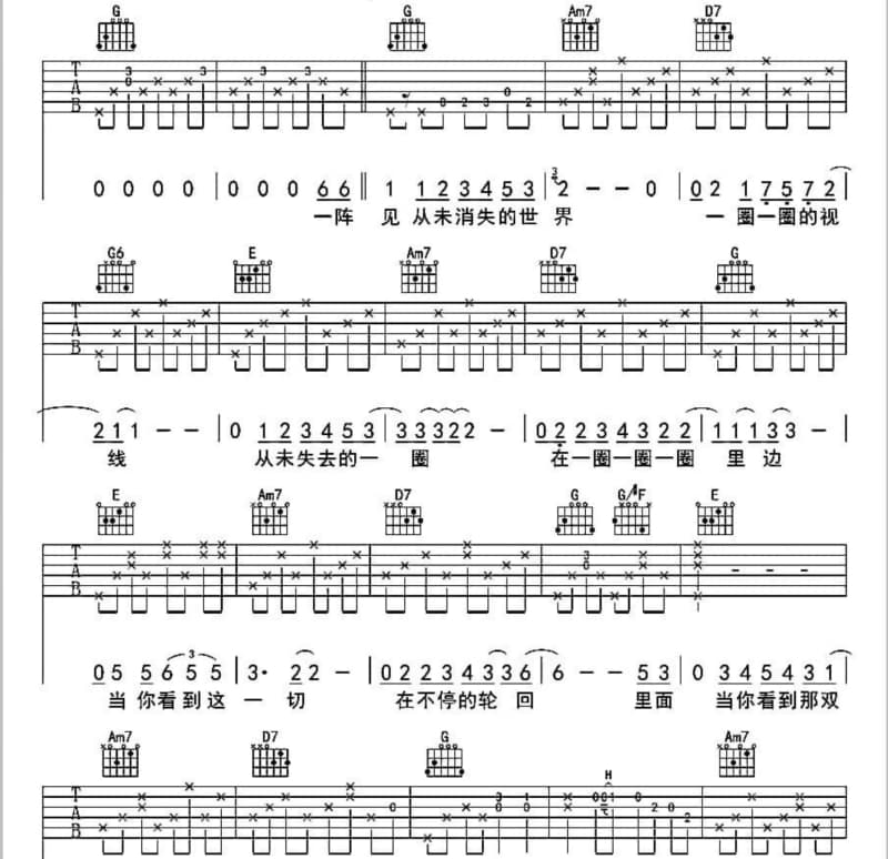 《涛声依旧原唱完整版》吉他谱_毛宁