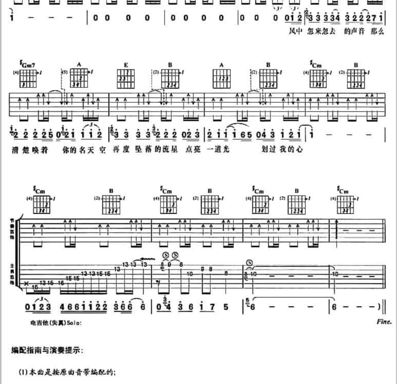 《毕业留言》吉他谱_孟凡明