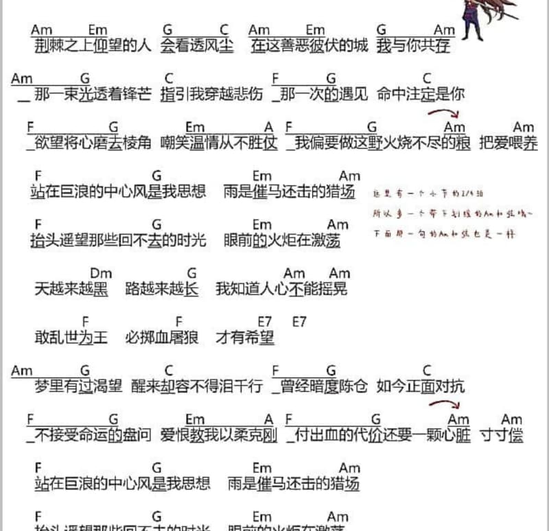 《我要醉在草原上》吉他谱_孟文豪