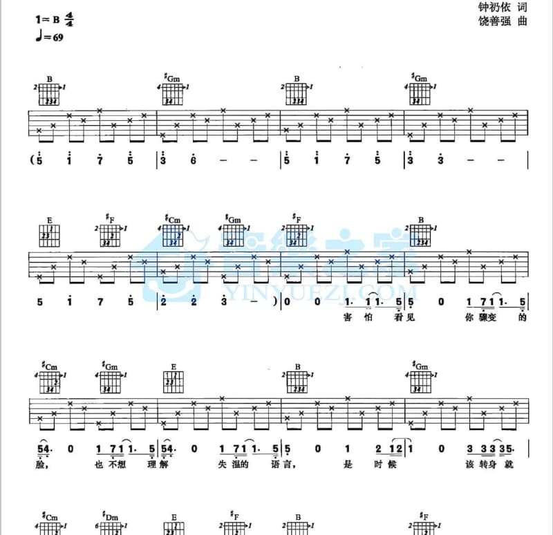 《樱花树下的约定》吉他谱_孟颖